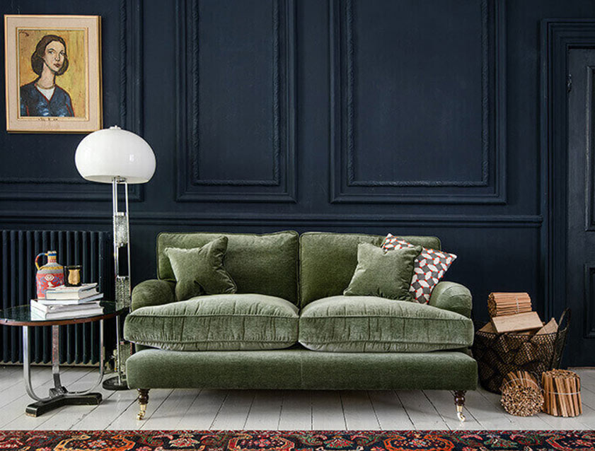 Alwinton 3 Seater Sofa in Warwick Velluto Velvet Lichen